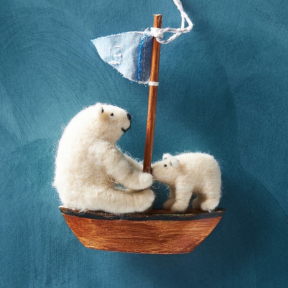 🎄 Dinny Pocock Polar Explorers Ornament Holiday Wool Christmas Anthropologie - Picture 3 of 5